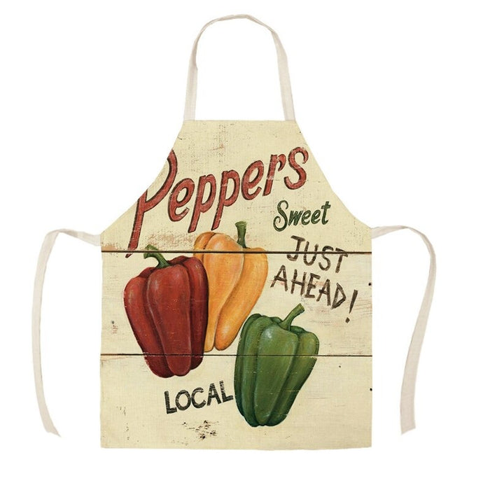 Fruit Strawberry Apple Peach Print Apron