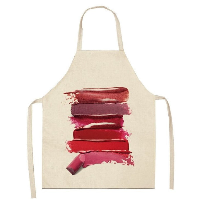 Perfume Lipstick Print Apron