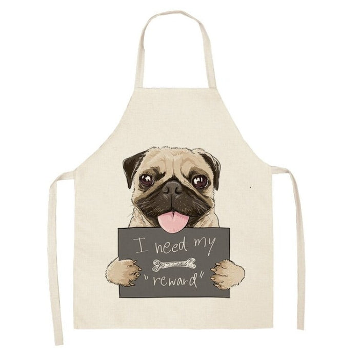 Pug Graphic Print Apron