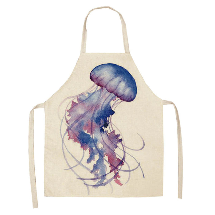 Printed Sea Animals Apron