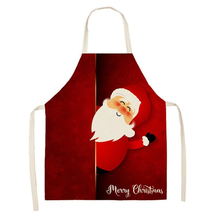 Printed Christmas Linen Aprons