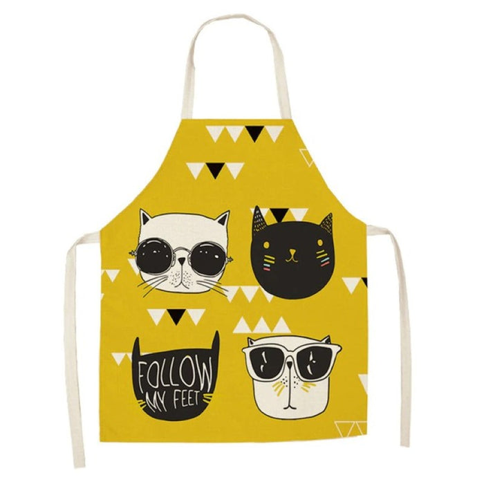 Cartoon Cat Cotton and Linen Apron