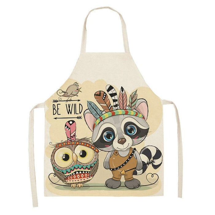 Owl Print Kitchen Linen Apron