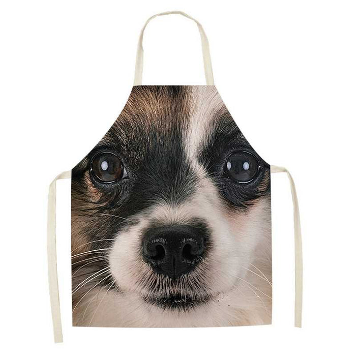 Dog Faces Print Apron