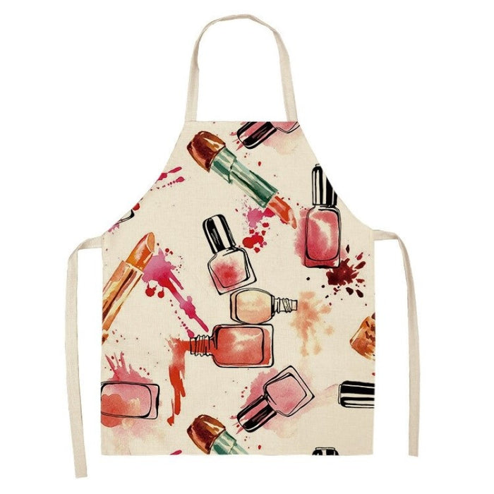 Perfume Lipstick Print Apron