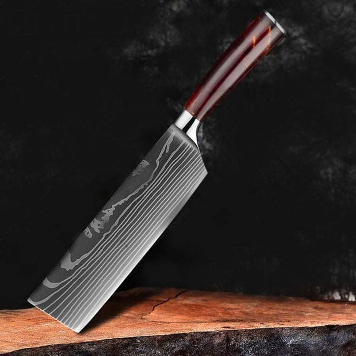 Set Laser Damascus Knife Sets