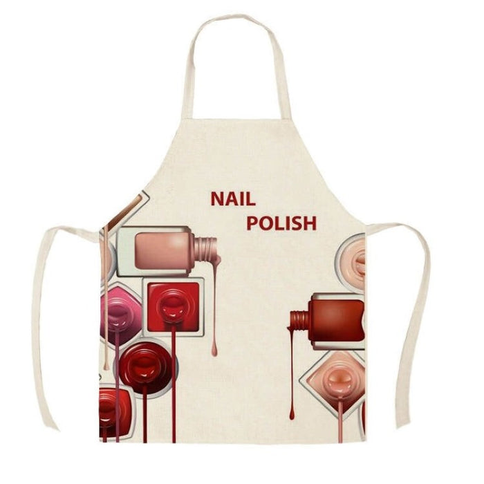 Nail Polish Bottle Print Sleeveless Apron