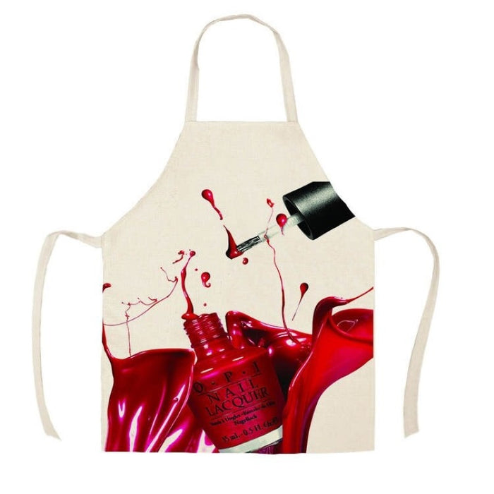 Nail Polish Bottle Print Sleeveless Apron