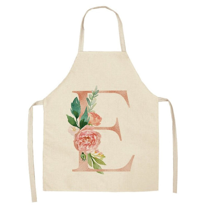 Pink Letter Flower Kitchen Apron