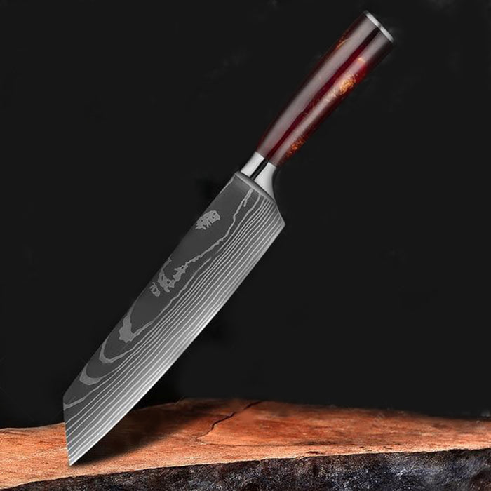 Set Laser Damascus Knife Sets