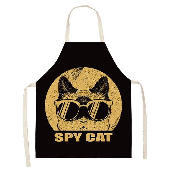 Cooking Cartoon Cat Print Sleeveless Apron