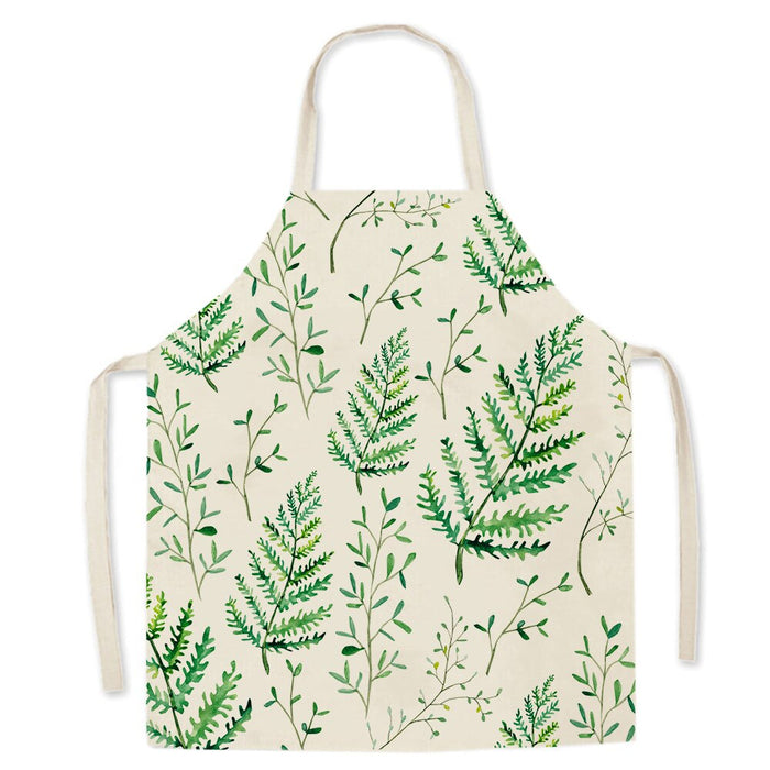 Plant Print Kitchen Apron