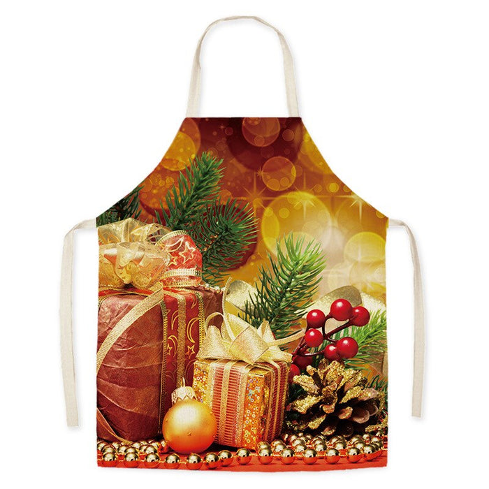 Christmas Cartoon Style Print Kitchen Apron