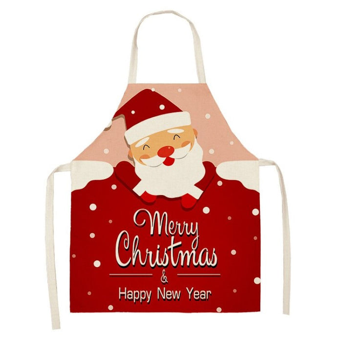 Santa Deer Pattern Cleaning Apron