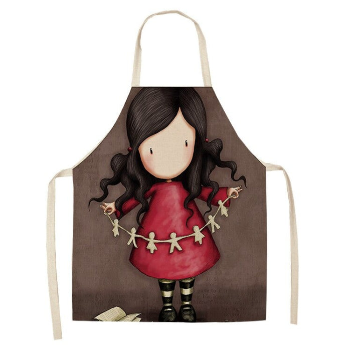 Kitchen Apron Printed Cartoon Girl