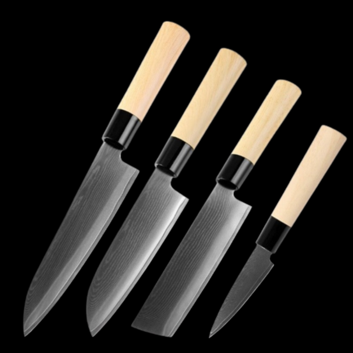 Japanese Style Sushi Salmon Damascus Steel Knife Sets