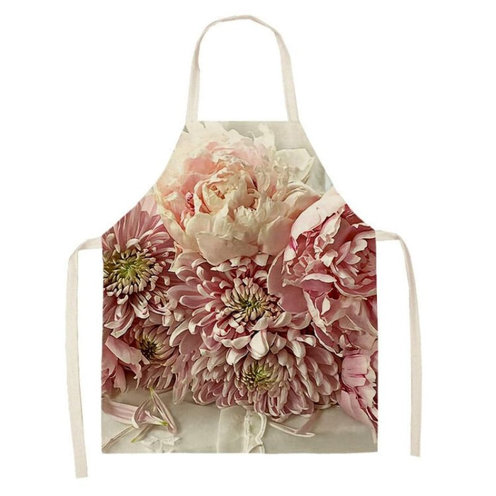 Flower Print Sleeveless Apron