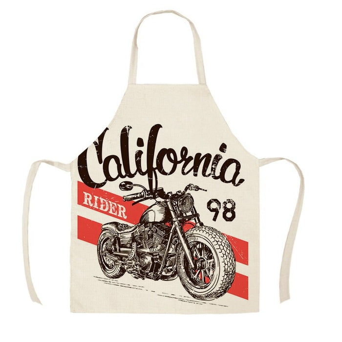 Retro Motorcycle Printed Apron