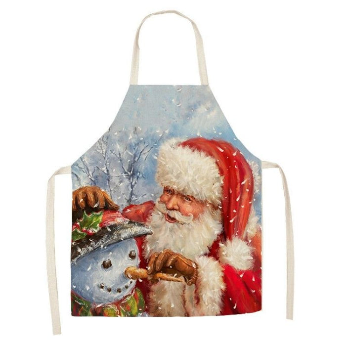 Santa Printed Home Sleeveless Aprons