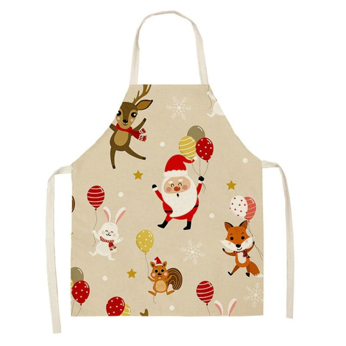 Unisex Santa's Deer Cotton Aprons