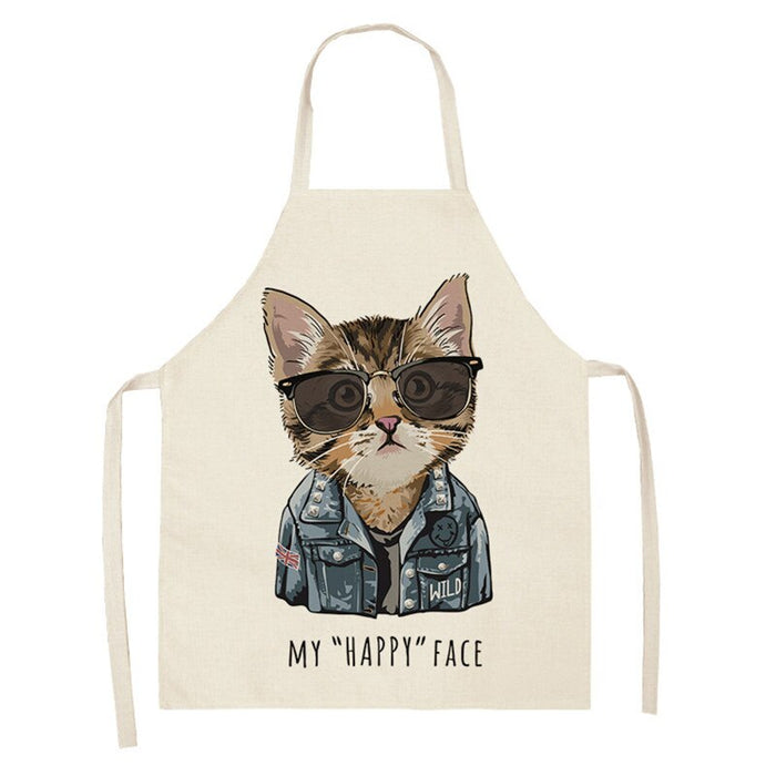 Cooking Cat Printed Sleeveless Apron