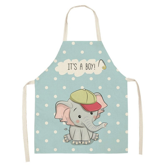 Baby Elephant Pattern Sleeveless Linen Apron