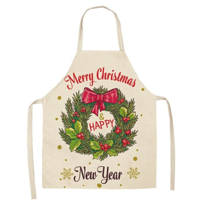 Creative Christmas Printed Women Kitchen Aprons