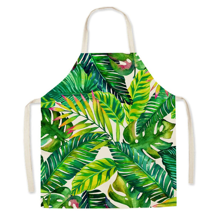 Plant Print Kitchen Apron