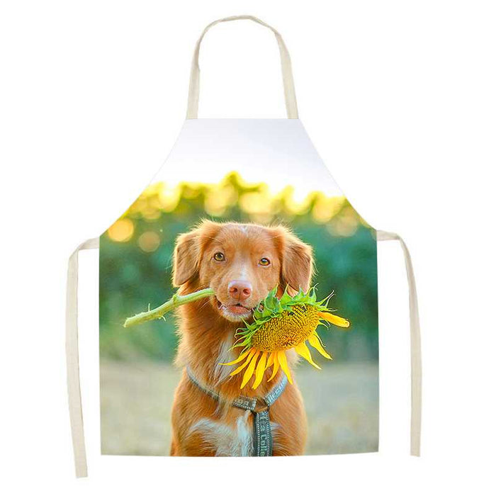 Dog Faces Print Apron