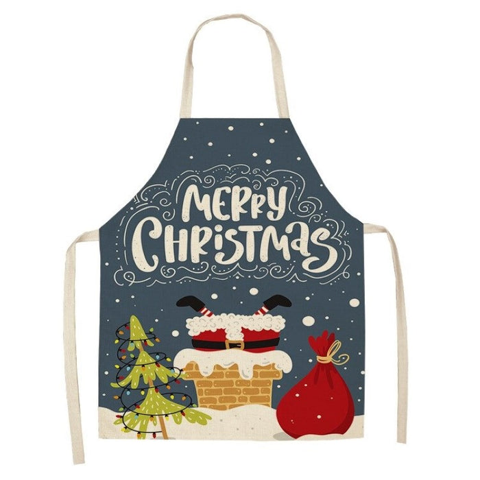 Creative Christmas Printed Women Kitchen Aprons