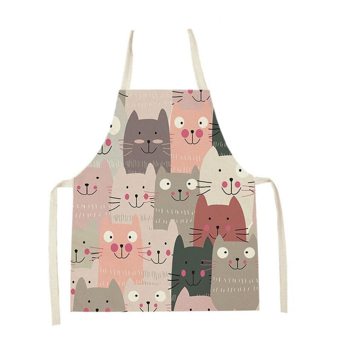 Cat Graphic Print Home Apron