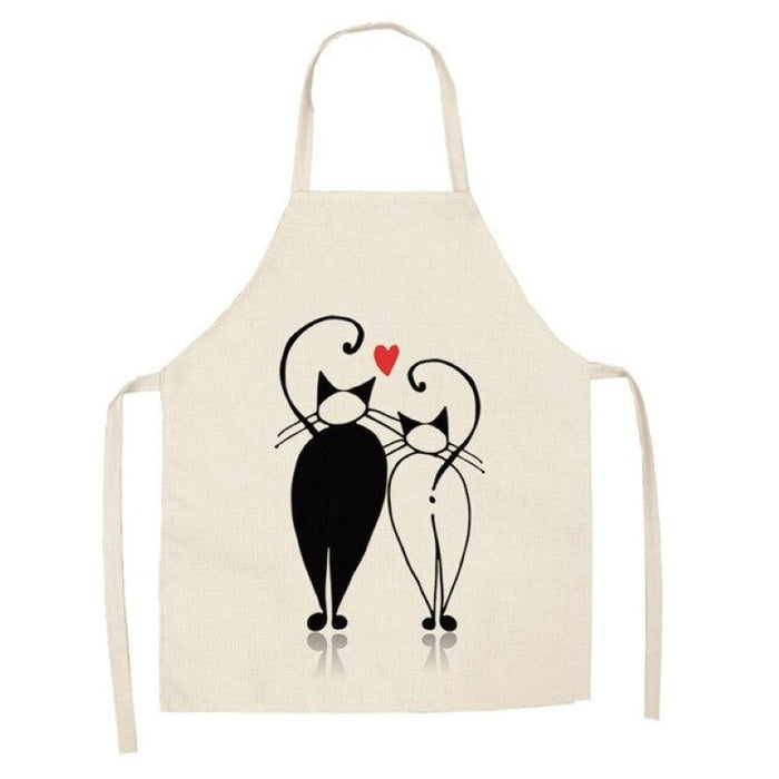 Cartoon Cat Cotton and Linen Apron