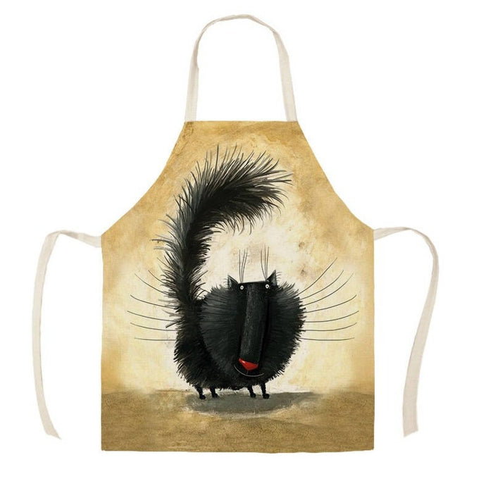 Big Tail Cartoon Cats Printed Aprons