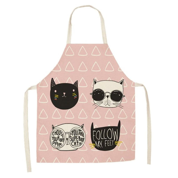 Cartoon Cat Cotton and Linen Apron