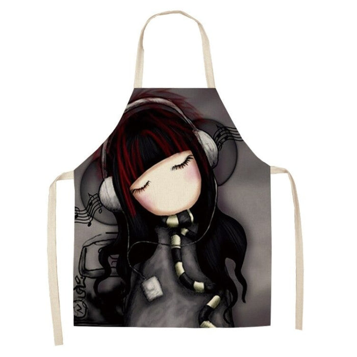 Kitchen Apron Printed Cartoon Girl