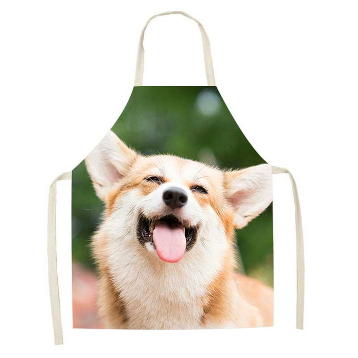 Dog Faces Print Apron