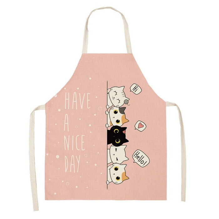 Cooking Cartoon Cat Print Sleeveless Apron