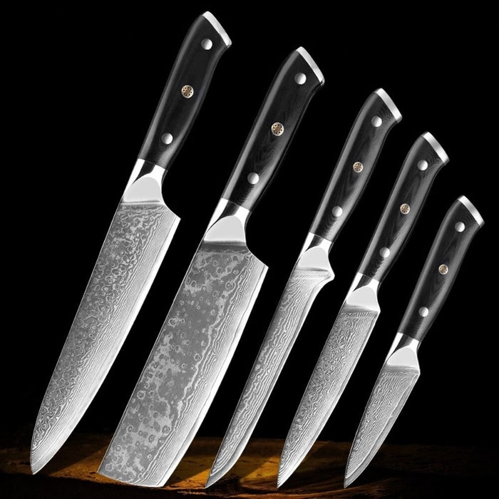 Multifunction Damascus Steel Kitchen Knives Set