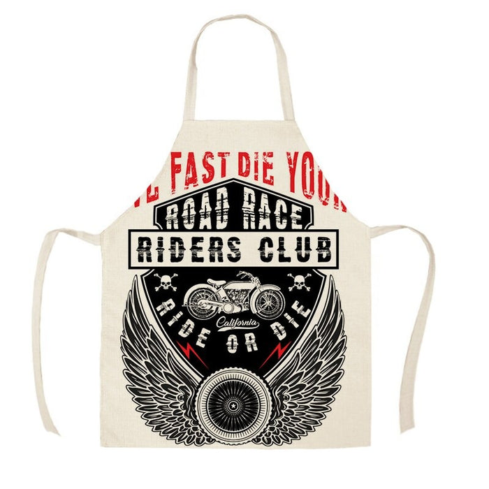 Retro Motorcycle Printed Apron