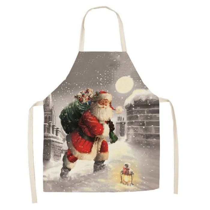 Santa Printed Home Sleeveless Aprons