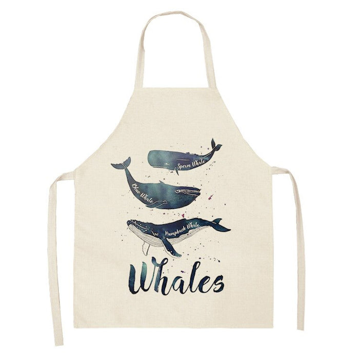 Sea Animals Print Kitchen Apron