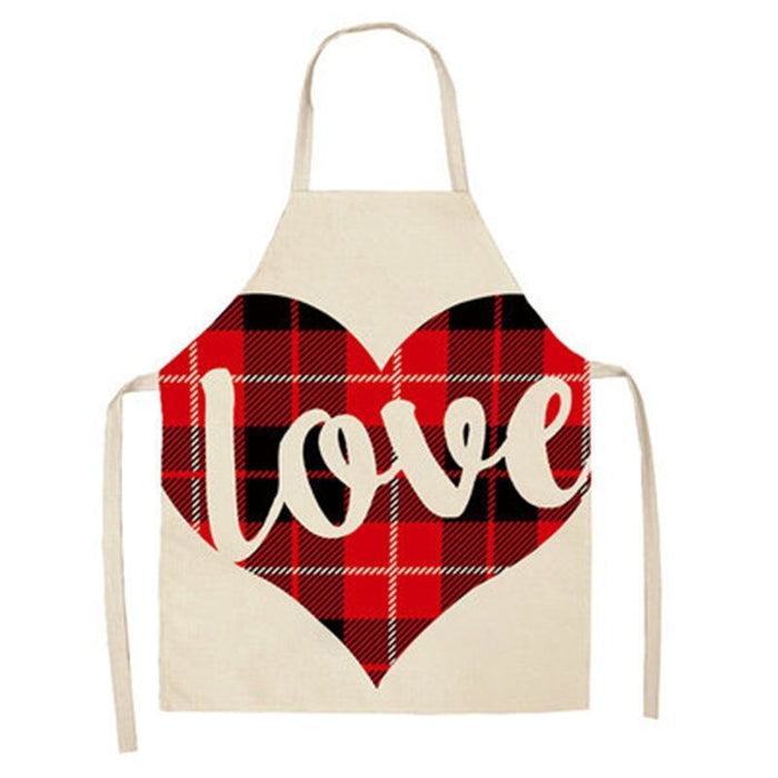 Christmas Apron Plaid Printed