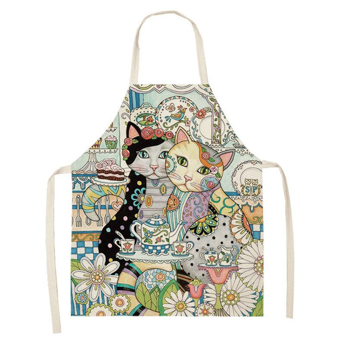 Cats Print Kitchen Apron