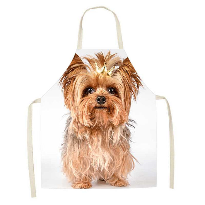 Dog Faces Print Apron