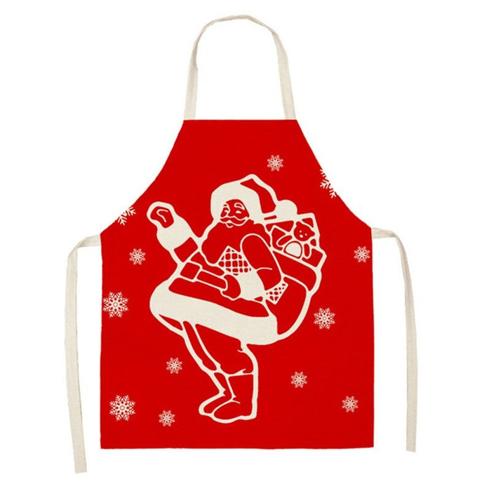 Printed Christmas Linen Aprons