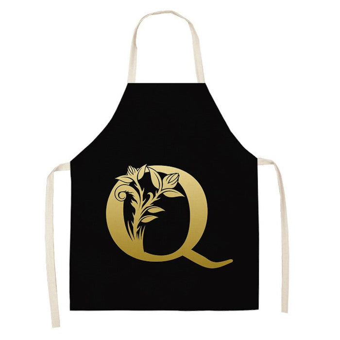 Letter Pattern Print Kitchen Apron