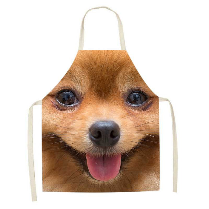 Dog Faces Print Apron