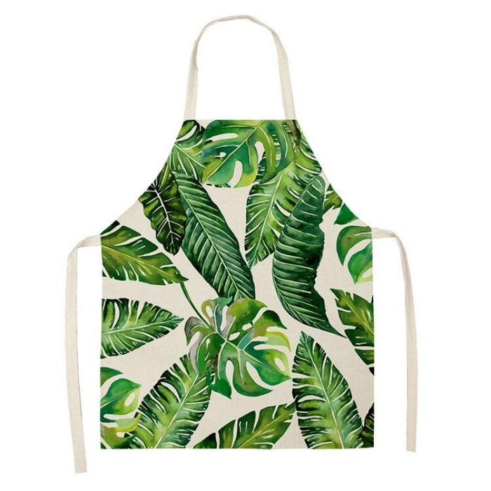 Tropical Leaves Print Aprons