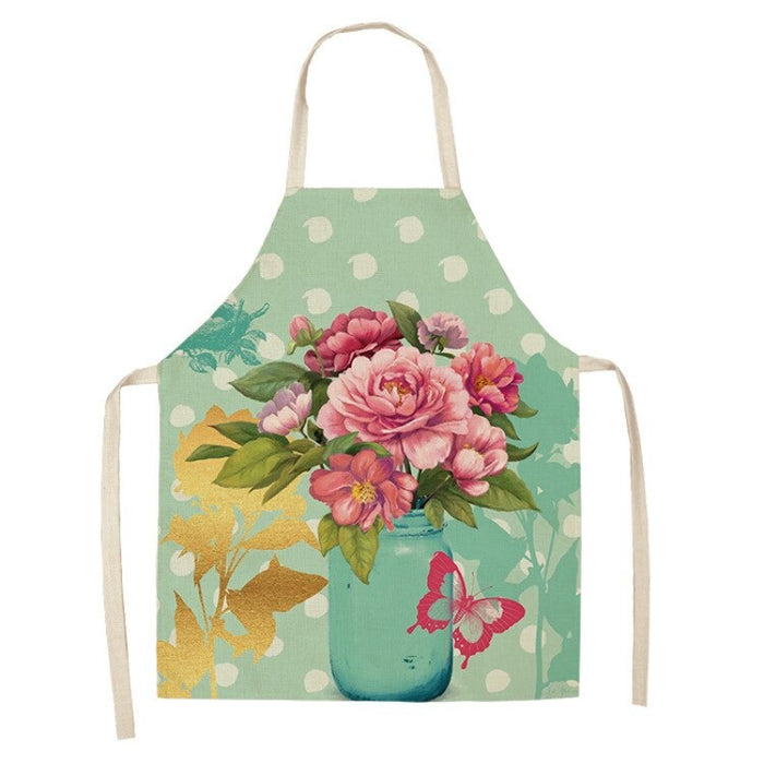 Abstract Flowers Print Aprons