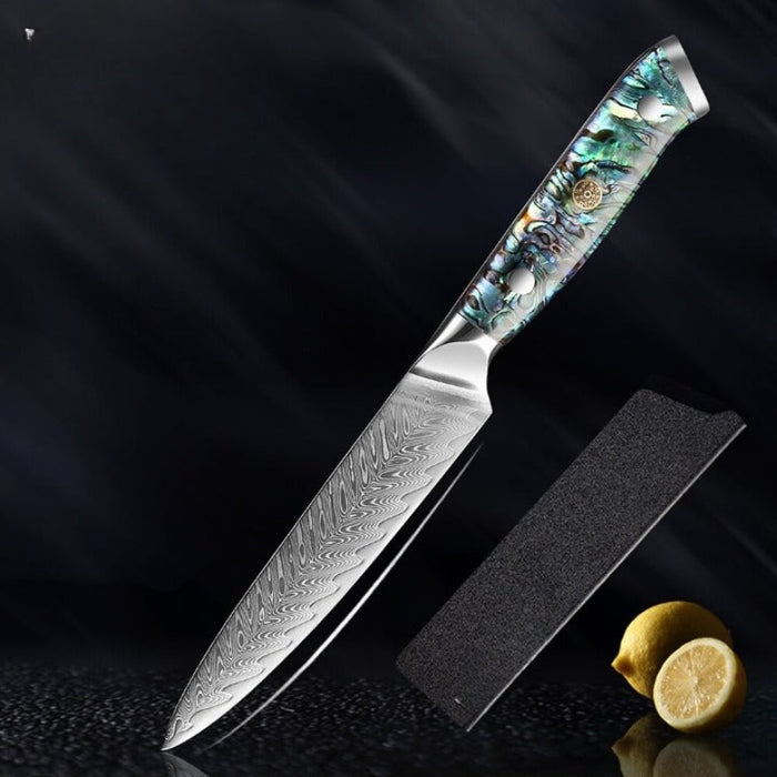 Damascus Steel Kitchen knife Sets With Exquisite Shell Handle